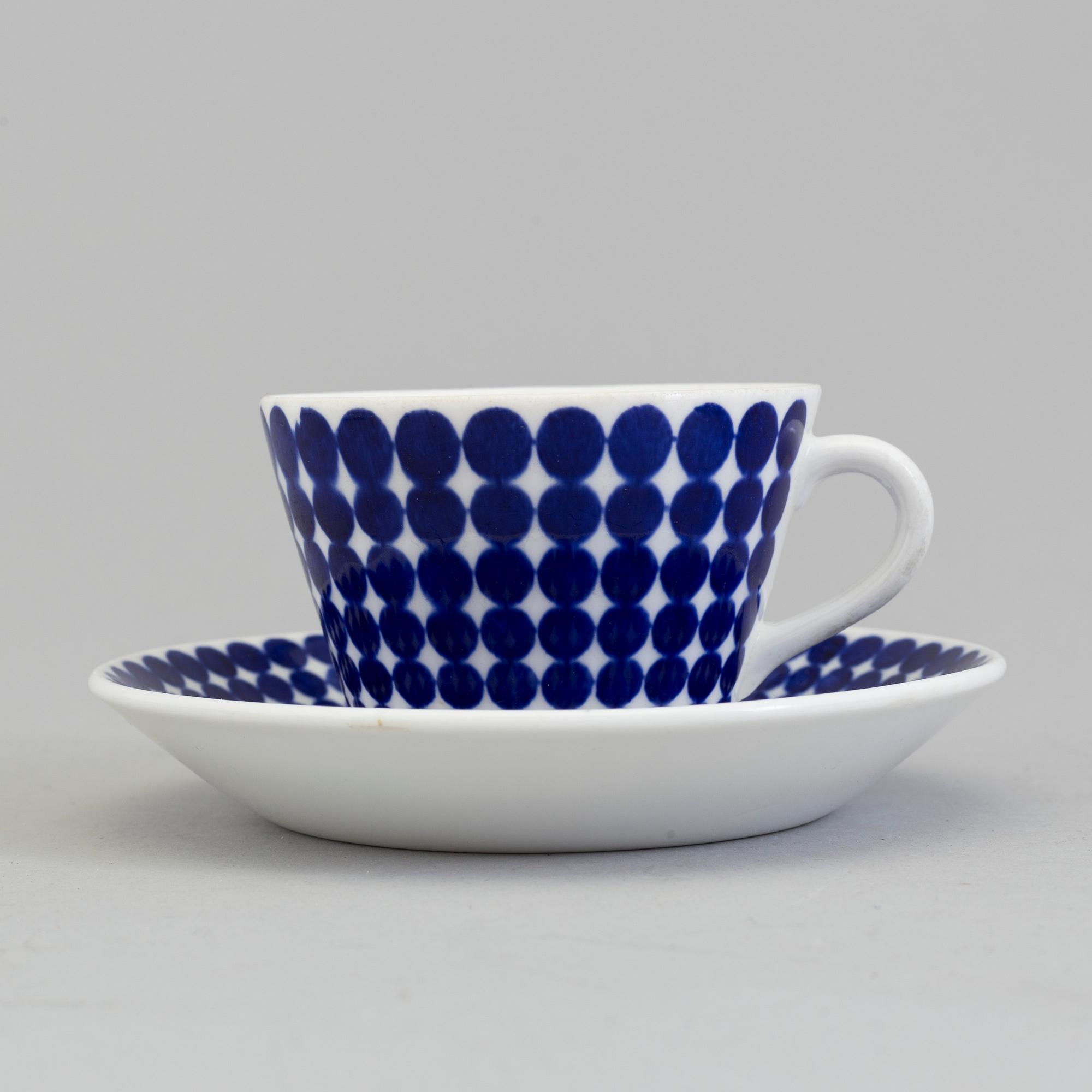 An 11 piece porcelain coffee service by Stig Lindberg, 'Adam', Gustavsberg.