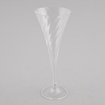 Twelve champagne glasses named "Heléna", designed by Gunnar Cyrén for Orrefors. Designed in 1977.