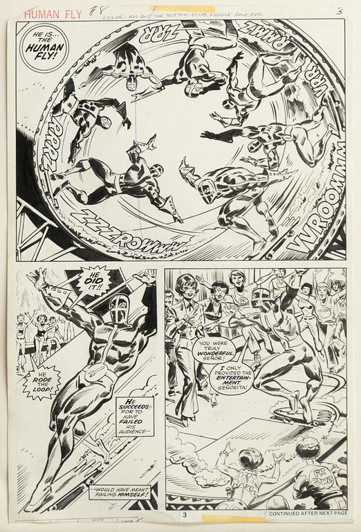 Marvel, "Human Fly", orginalteckningar, 1978.