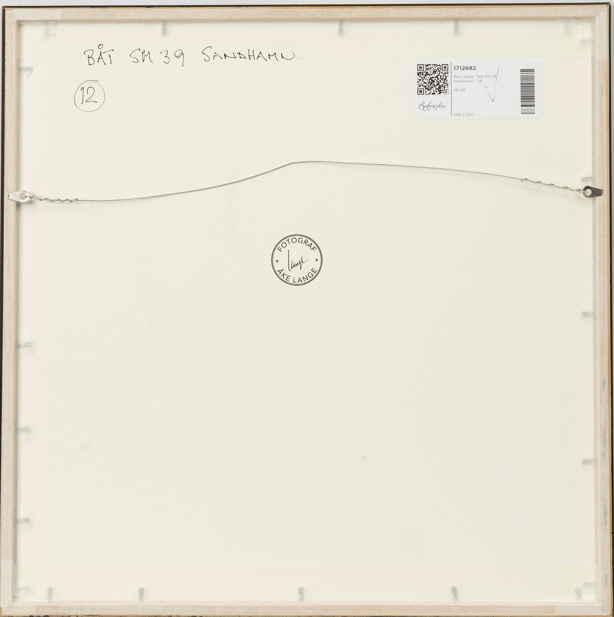 Åke Lange, "Båt SM 39 Sandhamn".