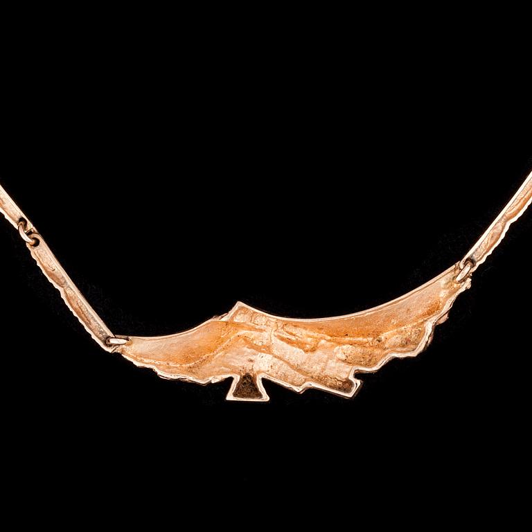 HÄNGSMYCKE, 14K guld, diamant, finska stämplar. Vikt ca 10 g.