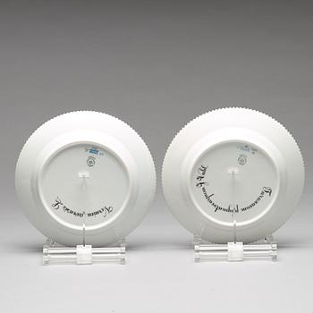 A Royal Copenhagen 'Flora Danica' dinner set for two, Denmark, 20th Century (12 pieces).
