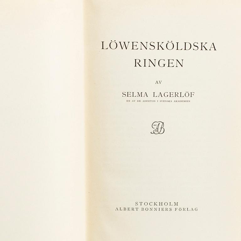 BOK. 8 volymer. Selma Lagerlöf, Albert Bonniers förlag, Stockholm, mestadels 1900-talets början.