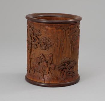 A bambu brush pot, Qing dynasty.