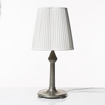 Astrid Aagesen, a pewter table lamp, Helsingborg, 1930s.