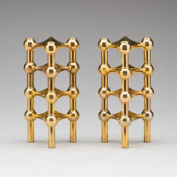 LJUSSTAKAR, 8 st, mässing, Ceasar Stoffi, Nagel, Västtyskland.