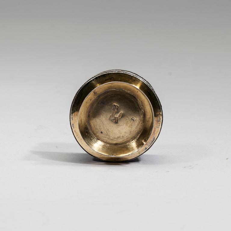 SALTKAR, silver och emalj, Ryssland, Moskva 1891.