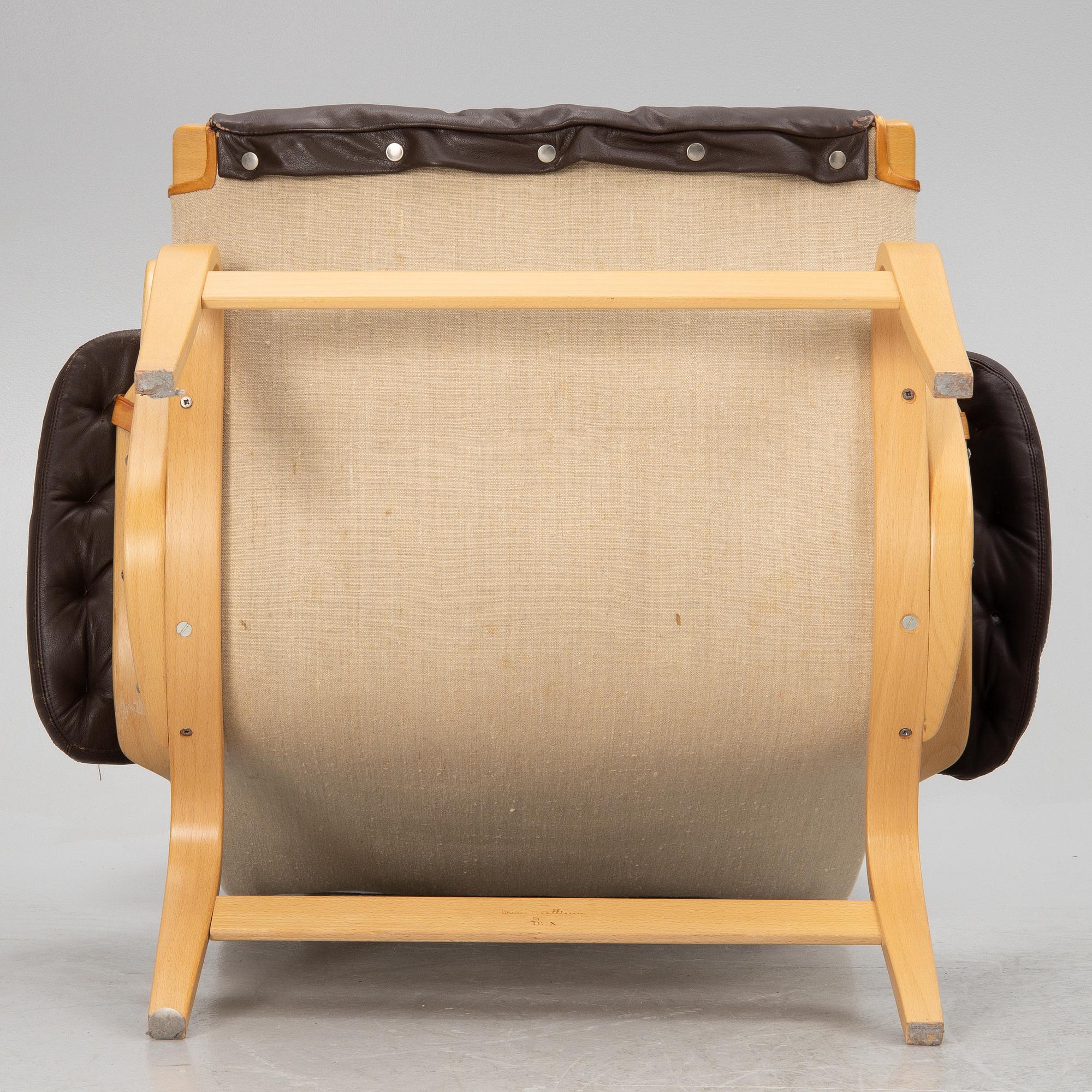 Bruno Mathsson, a 'Pernilla' armchair with ottoman, Dux.