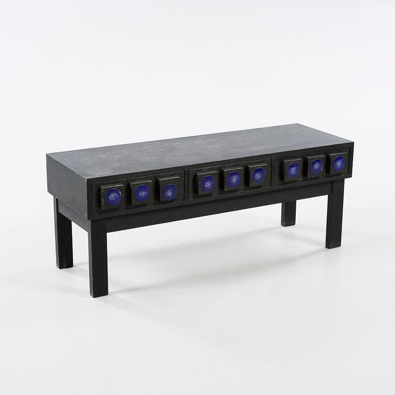 A mirror "GT 7090" and hall dresser "GT 6890", deisgned by Lars Göran Nilsson & Ewa Wrangel, Atelje Glas & Trä, ca 1965.