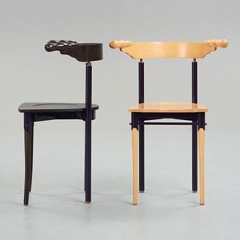 Borek Sipek, BOREK SIPEK, two "Jansky" chairs for Driade, Italy post 1986.