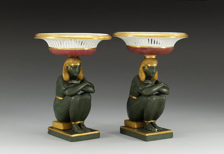 A pair of 'Egyptian' tazzas, Empire. (2).