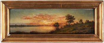AUGUST MALMSTRÖM, tillskriven. Olja på pannå, 1800-talets sista kvartal. Monogramsignerad AM.