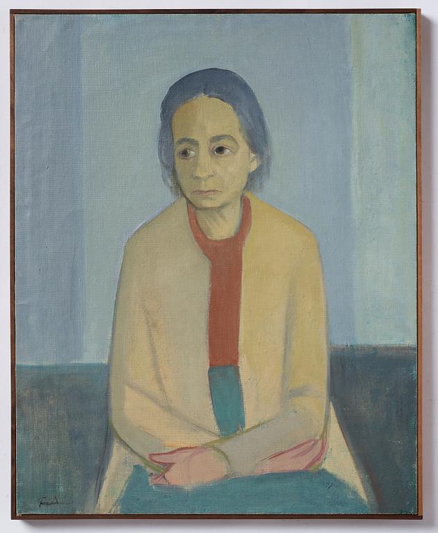 Vera Frisén, oil on relined canvas, signed.