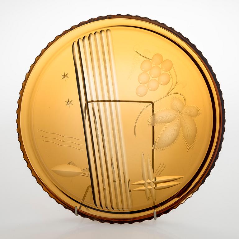 Cocktail-setti, 8 osaa, Karhulan Lasitehdas 1930-luku.