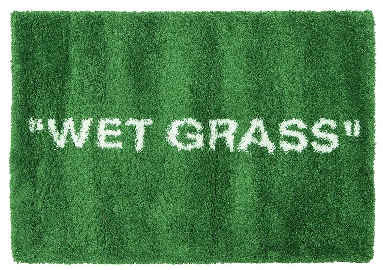 Virgil Abloh & IKEA Markerad, matta, "Wet Grass", ca 195 x 133 cm.
