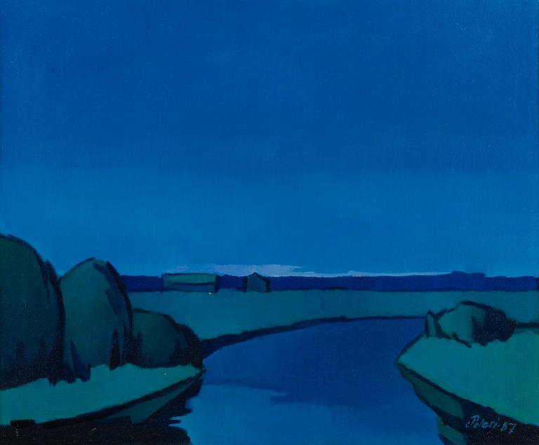 OIVA POLARI, öljy kankaalle, pingotettu levylle, signeerattu ja päivätty -87.