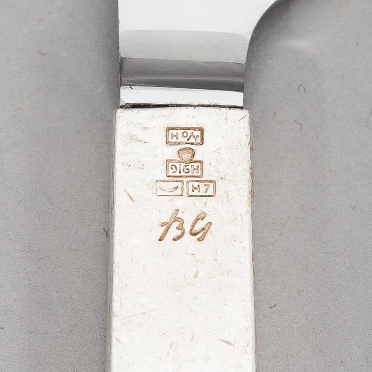 Bertel Gardberg, A 42-piece set of "Birgitta" silver cutlery, marked BG, Hopeatehdas oy, Helsinki 1956-65.