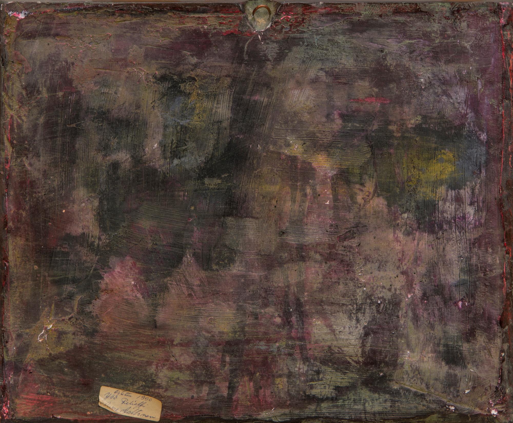 AARRE AALTONEN, relief, painted plaster, signed.