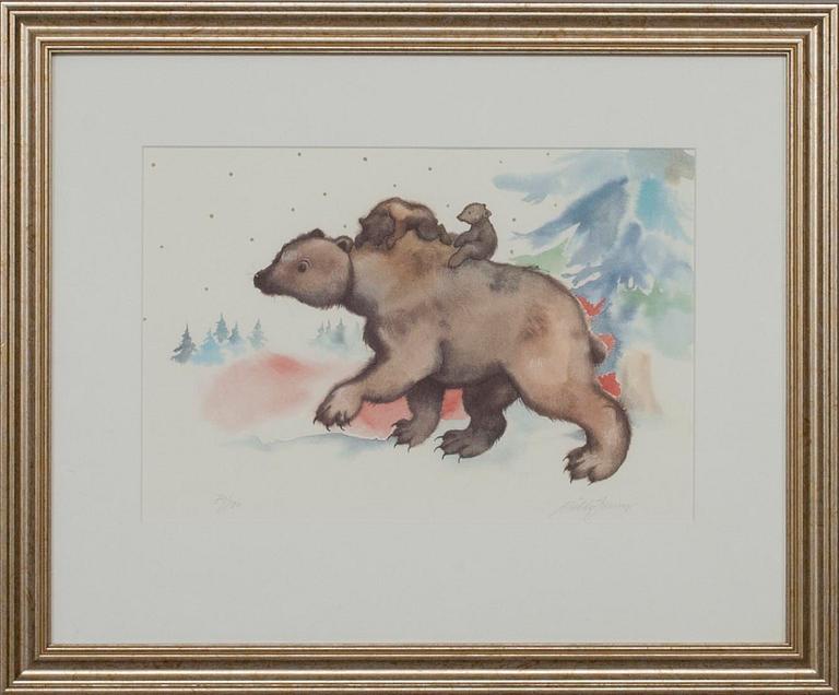 RIIKKA JUVONEN, serigrafi, signerad, numrerad 74/190.
