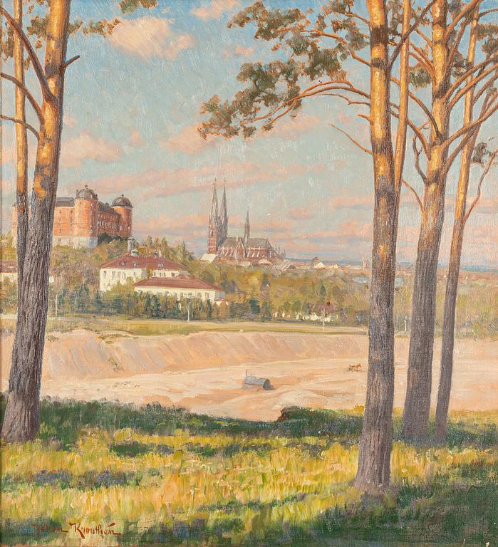 Johan Krouthén, View from the South towards Uppsala Castle and Cathedral.