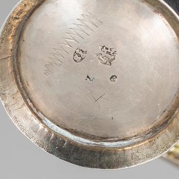 4 swedish silver beakers, 18th century.