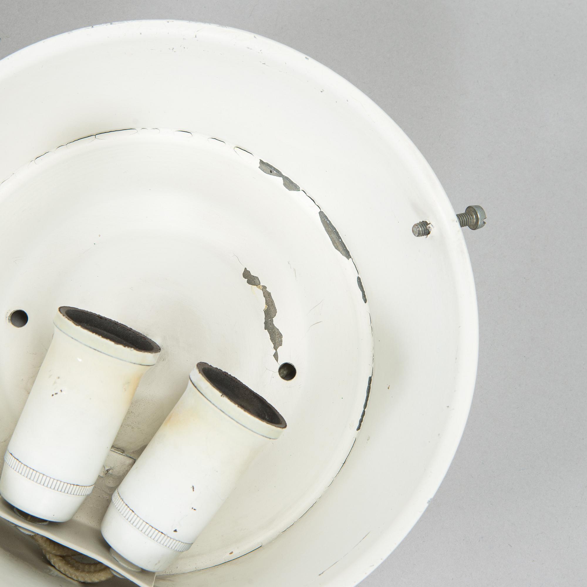 Arne Jacobsen, a pair of 1960's 'AJ-Eklipta' ceiling / wall lamps, for Louis Poulsen/licensed manufacturer Orno, Stockmann.