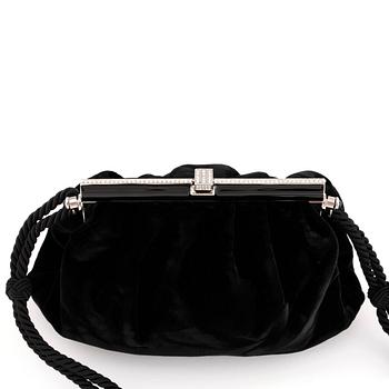RALPH LAUREN, a black velvet evening bag.