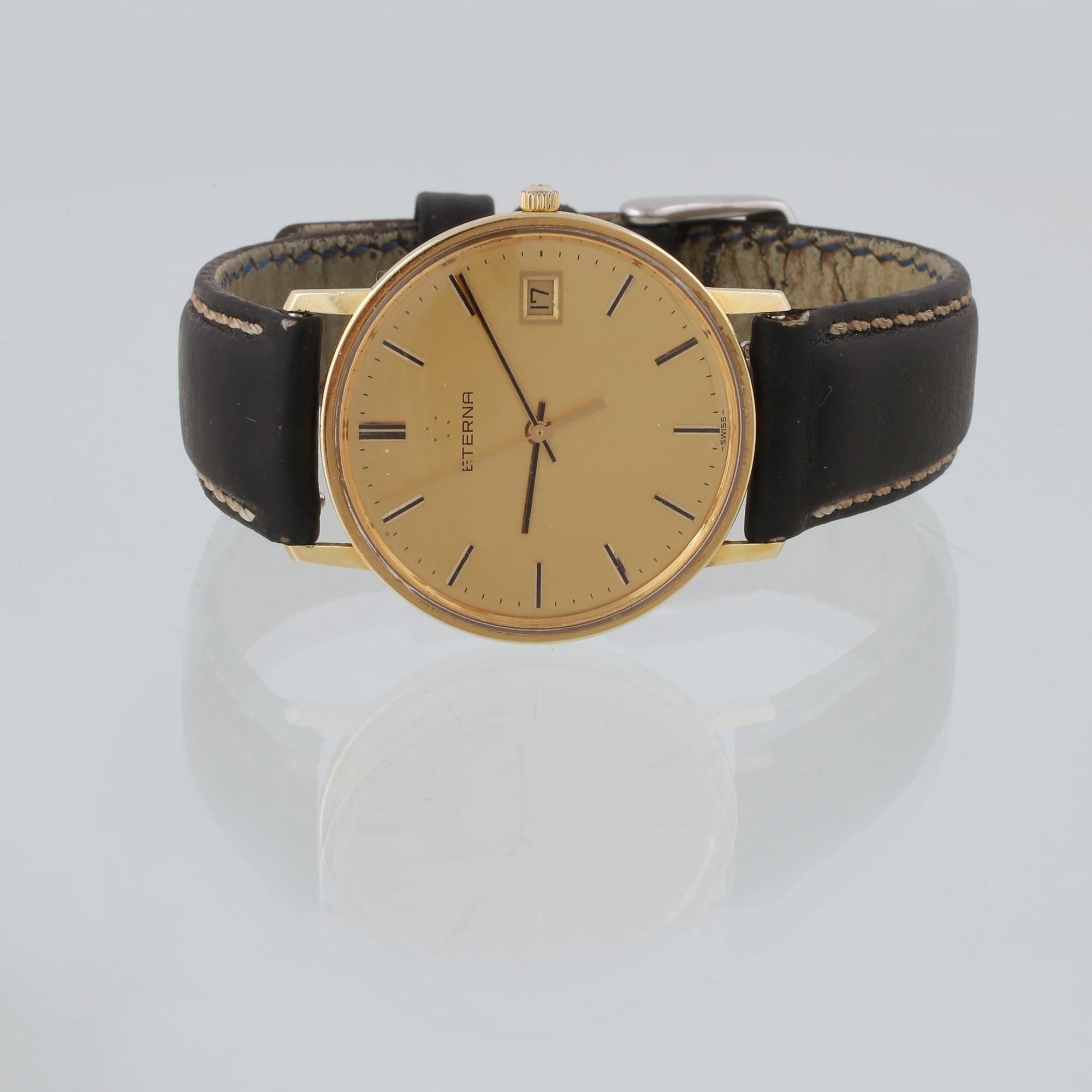 ARMBANDSUR, herr, 14 K guld, Eterna.