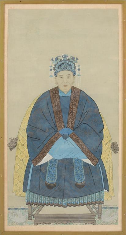 OKÄND KONSTNÄR, sidenmålningar, ett par, Kina, omkring år 1900.