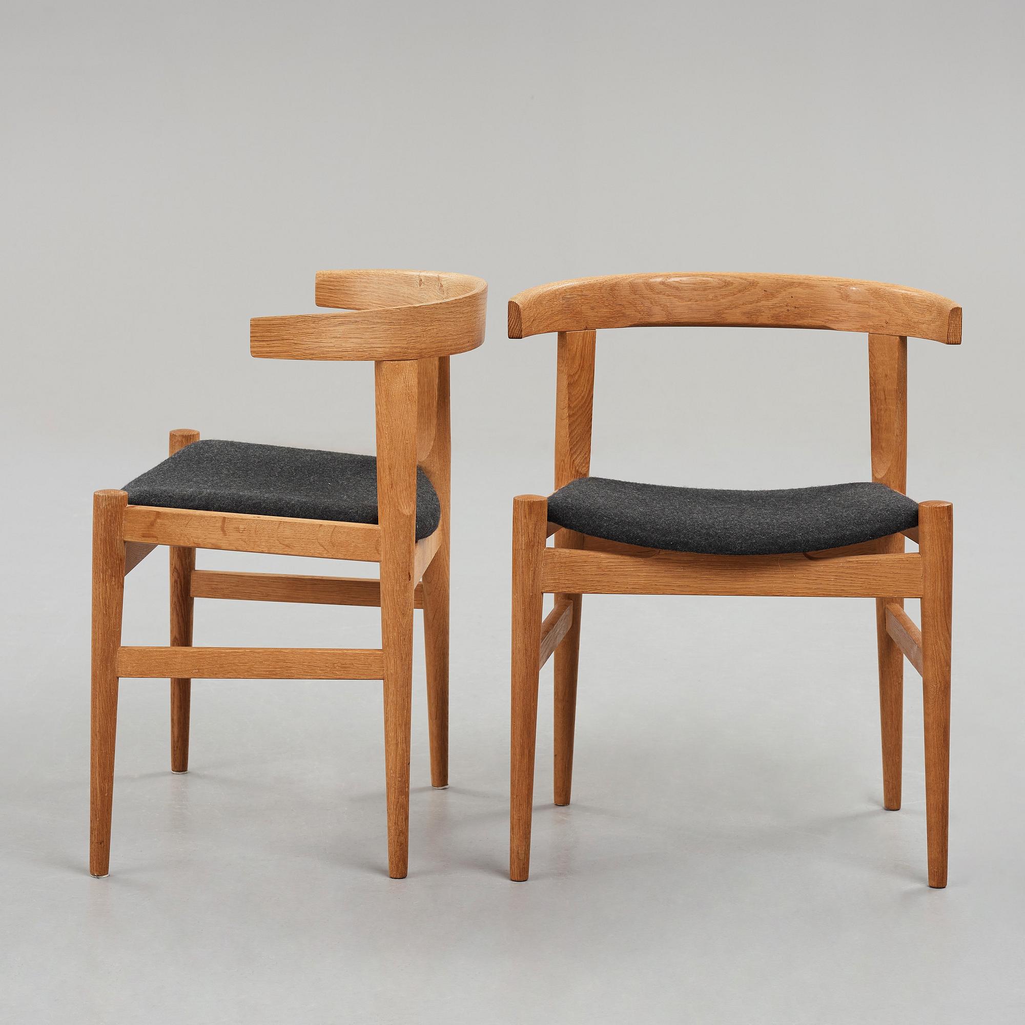 HANS J WEGNER, stolar 1 par, "CH21", Carl Hansen & Søn, Danmark, 1950-60-tal.