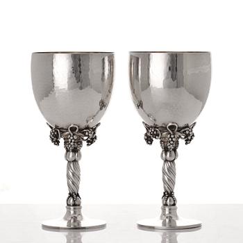 Georg Jensen, vinglas, ett par, Köpenhamn 1988 & 1996, sterling silver, designnr 263.