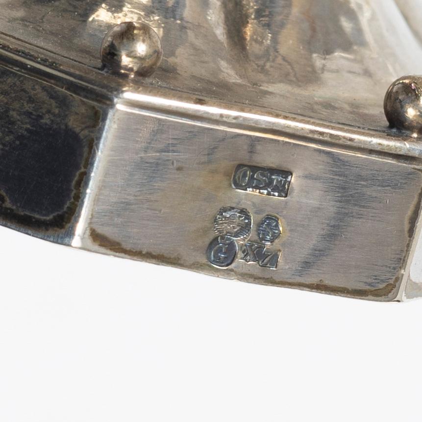 Jeweller Oscar Sjögren Ab, burner/oil lamp, silver, Gothenburg 1924.