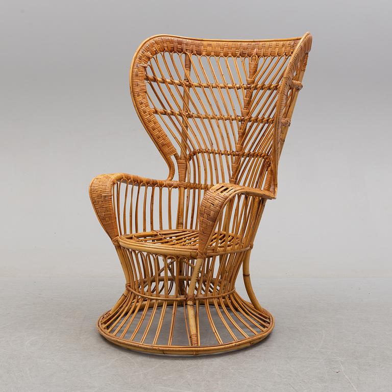 a rattan chair by Gio Ponti & Lio Carminati, Italy, second half of the 20th century.