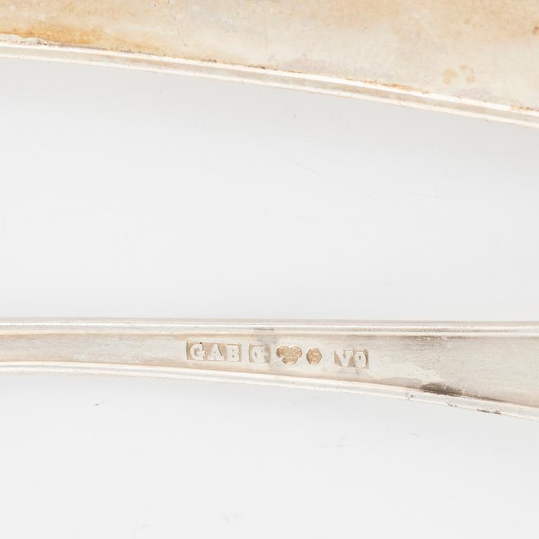 A 56-piece silver cutlery set, model "Svensk", GAB, Sweden, 1963-93.