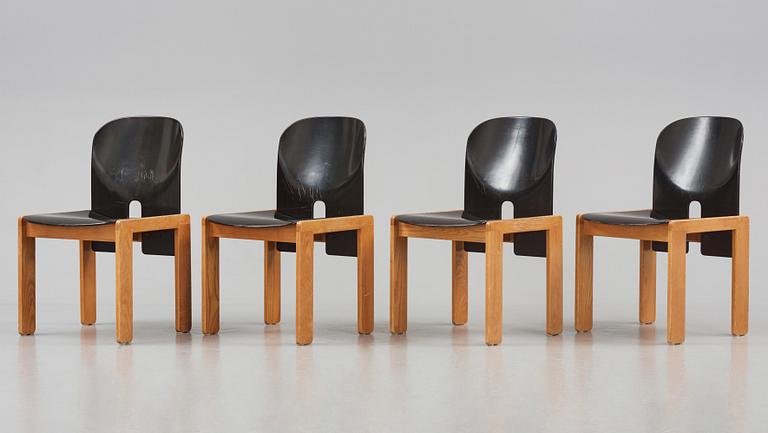 Afra & Tobia Scarpa, a set of four chairs model "121", Cassina, Italy, post 1965.