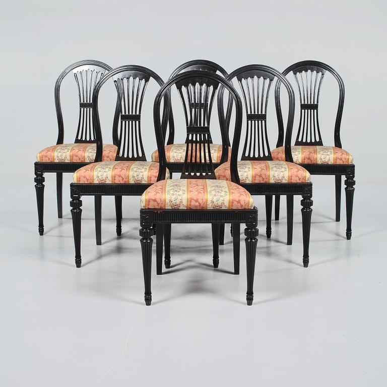 STOLAR, 6 st, gustaviansk stil, 1900-talets andra hälft.