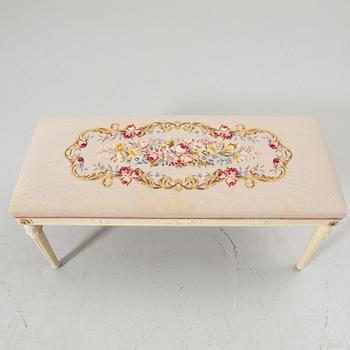 Bänk, gustaviansk stil, AB Svenska Möbelfabrikerna, Bodafors, 1900-talets andra hälft.