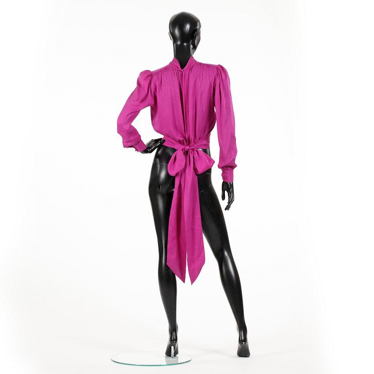 YVES SAINT LAURENT, two silk blouses.