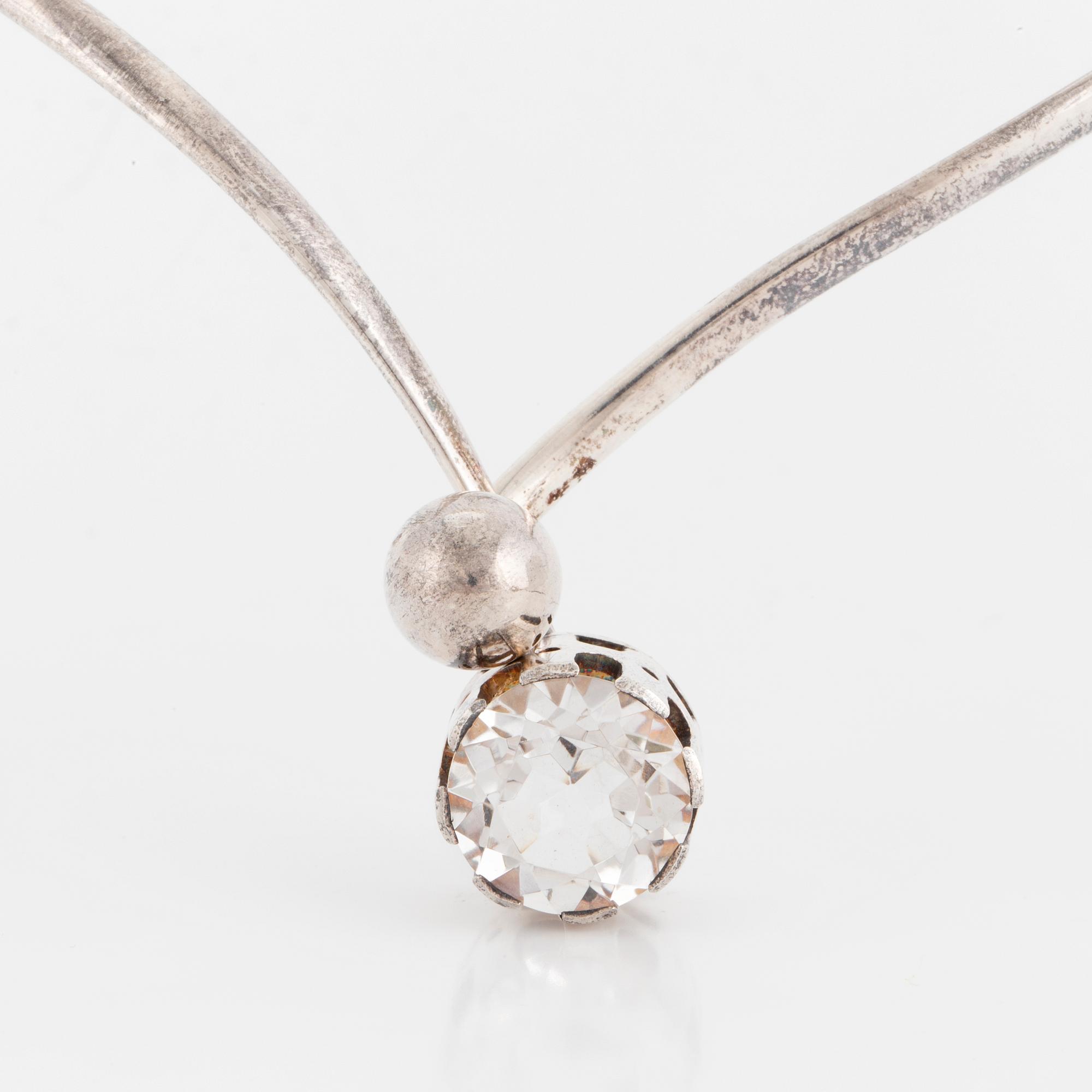 NECKLACE, with mixed-cut rock crystal. Saarela Arvo, Enköping, 1971.