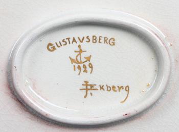SKÅL. Flintgods. Josef Ekberg, Gustavsberg 1929.