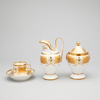 KAFFESERVIS, 10 delar, senempire, märkta Lefebvre, Paris, 1800-tal.