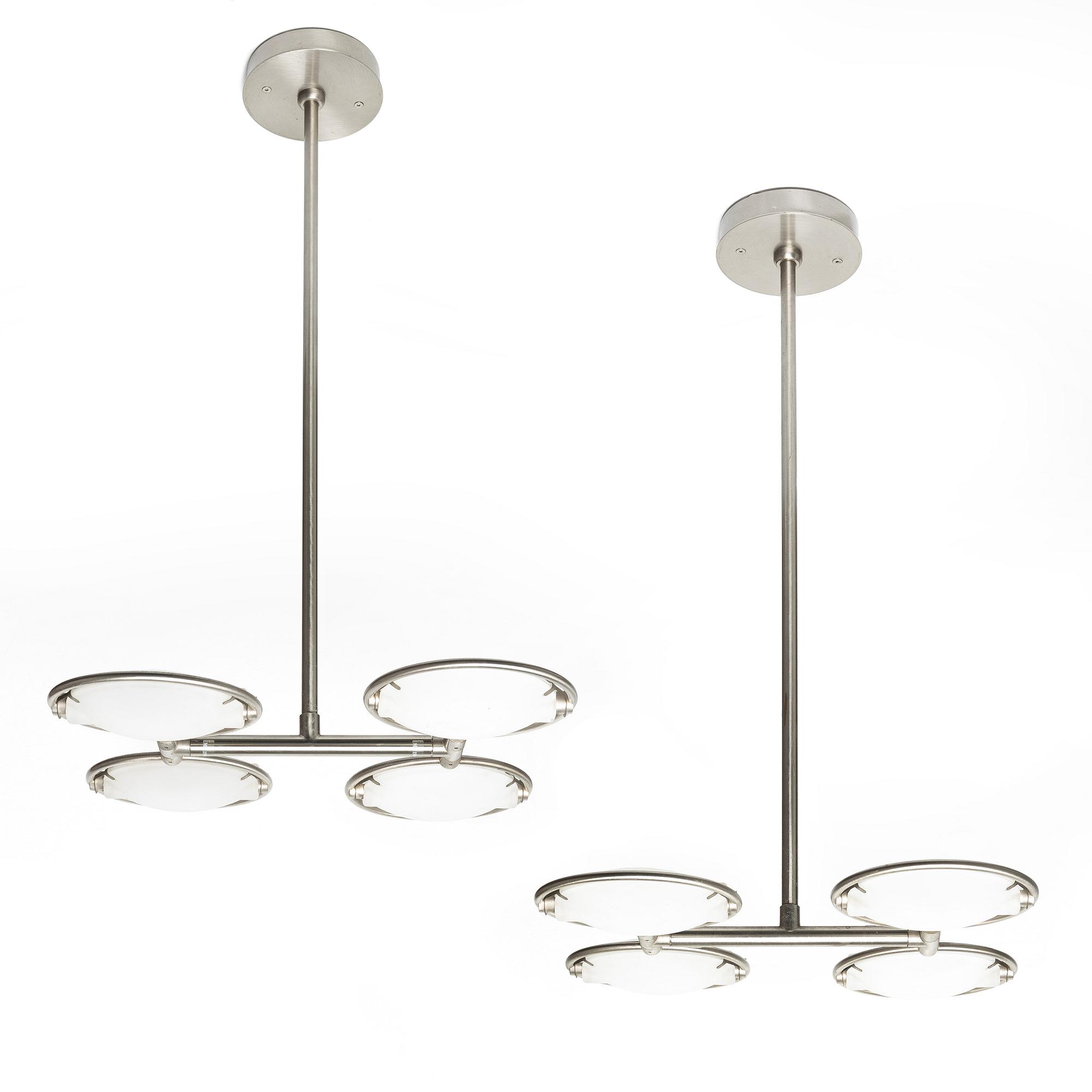 Fontana Arte, ceiling lamps, a pair, "Nobi".