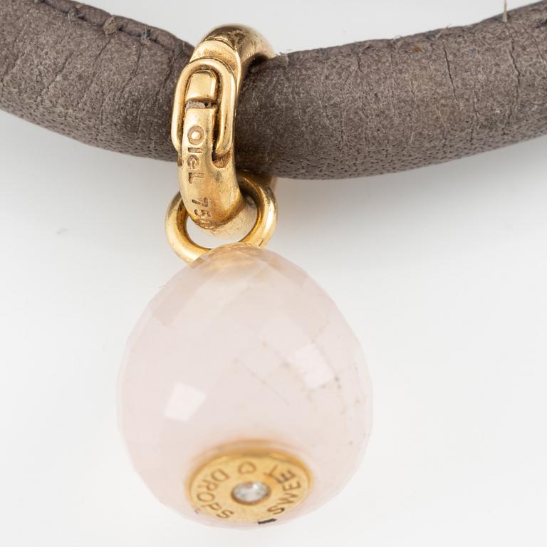 Ole Lyynggard, Charlotte Lynggaard, armband, lädderrem med berlocker, "sweet drops",.