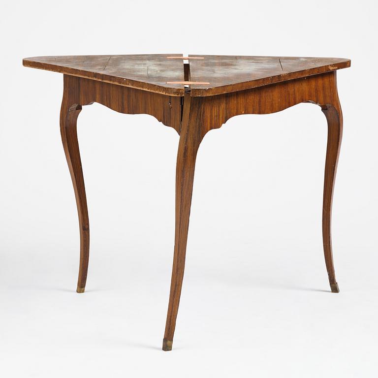 A faux-bois rococo cards table 'à l´hombre', Sweden, later part 18th century.