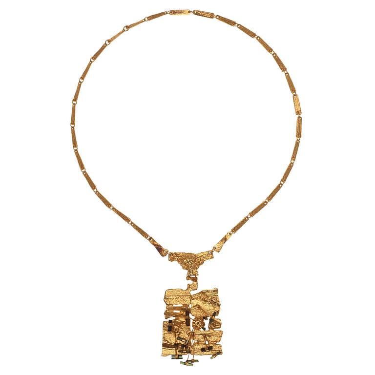 A Björn Weckström 18k gold necklace 'The Flowering Wall', Lapponia Finland 1973.