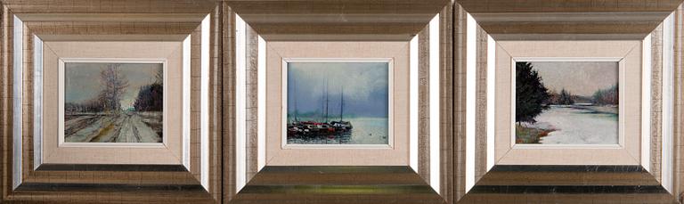 GEORG ENGESTRÖM, 3 pieces, 1983, signed on the back.