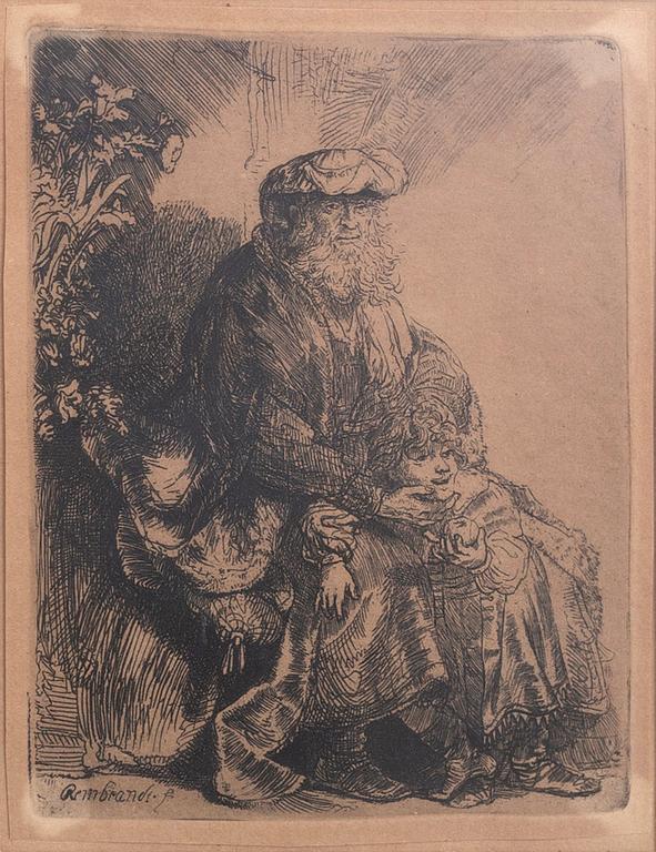 Rembrandt Harmensz van Rijn, etching later print.