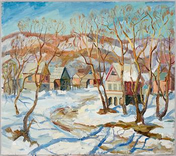 OKÄND KONSTNÄR, olja på duk, Ryssland. Sign o dat 1986 a tergo.