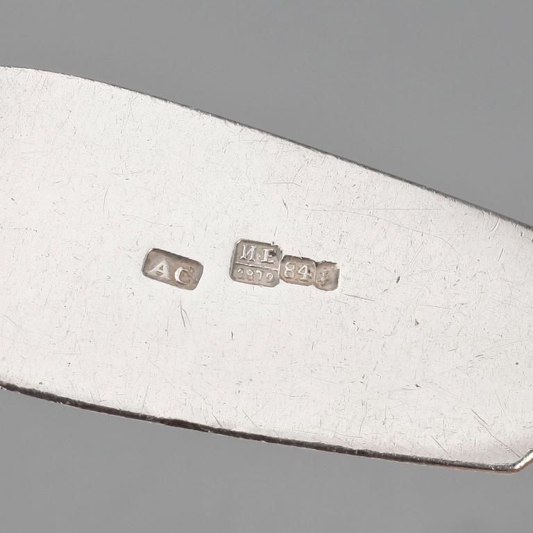 PARTI SILVER, 8 delar, bl a en sked från Ryssland, 1879. Vikt ca 338 gram.