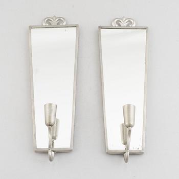 A pair of mirror vwall sconces, Svenskt Tenn, 1930.